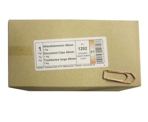 Paperiliitin Durable 45 mm kupari 1 kg, hinta 8,51€