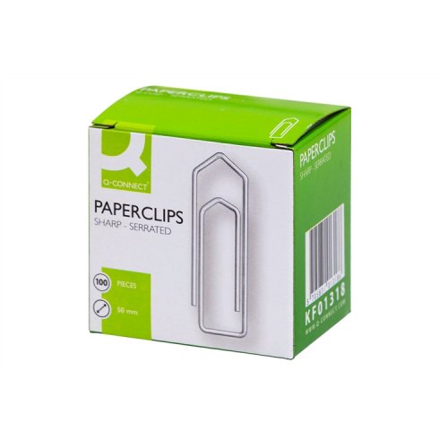 Paperiliitin Q-CONNECT galvanoitu 50 mm /100, hinta 0,75€