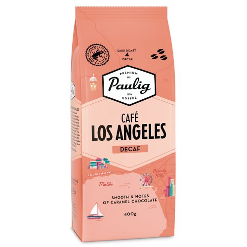 Paulig café los angeles kofeiiniton kahvi kahvipapu tumma paahto 400g, hinta 19,24€