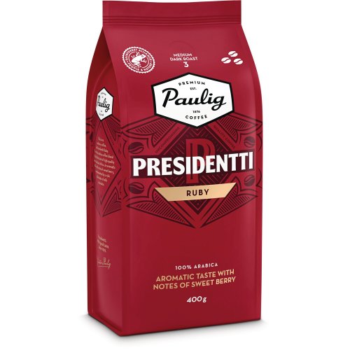 Paulig presidentti ruby kahvipapu keskipaahto 400g, hinta 13,85€