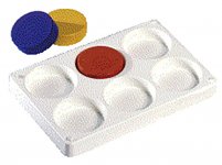 Peiteväripaletti 6 värinapille 57 mm kovamuovi