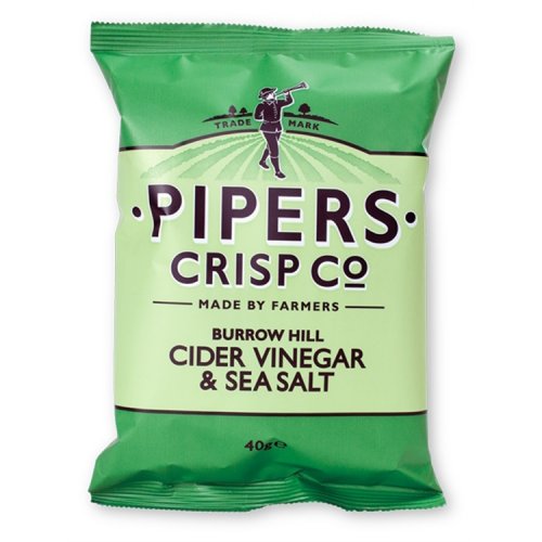 Perunalastu Pipers Cider Vinegar & Sea Salt Crisps 40 g, hinta 1,81€