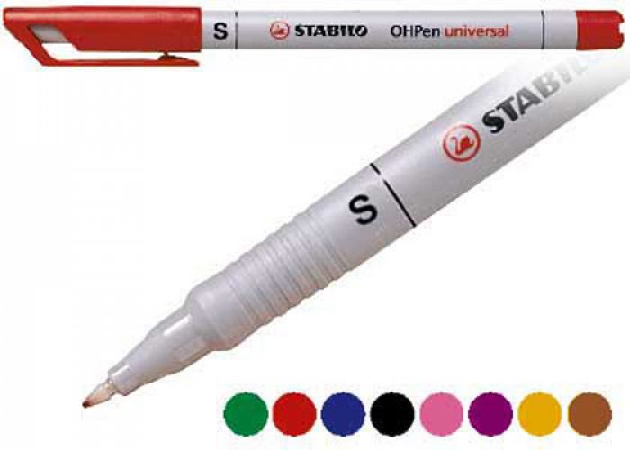 Piirtoheitinkynä Stabilo OHPen super fine vesiliuk punainen, hinta 0,66€