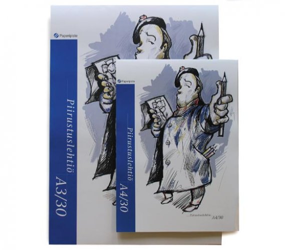 Piirustuslehtiö A3/30 70G, hinta 1,82€