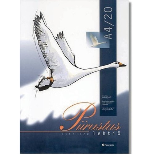Piirustuslehtiö Paperipiste a4 120g, 20 arkkia, hinta 2,52€