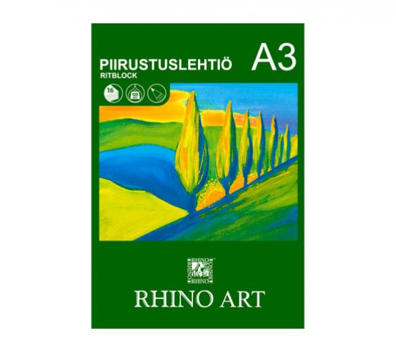 Piirustuslehtiö Rhino Art A3/16 120G, hinta 3,25€
