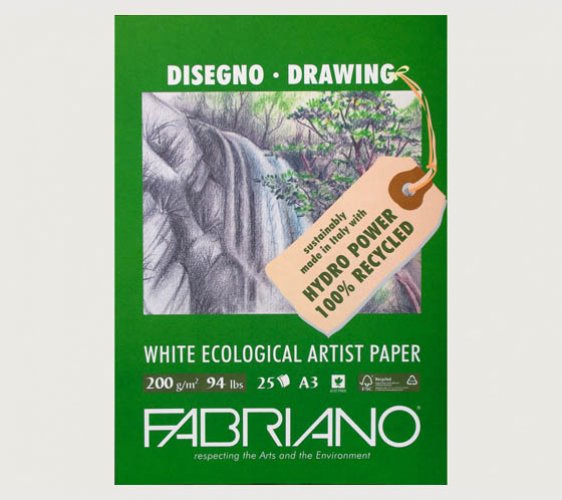 Piirustuspaperilehtiö Fabriano A3/25 200G, hinta 16,67€