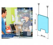 Pisarasuoja ripustettava 66 x 99 cm + kiinnitys