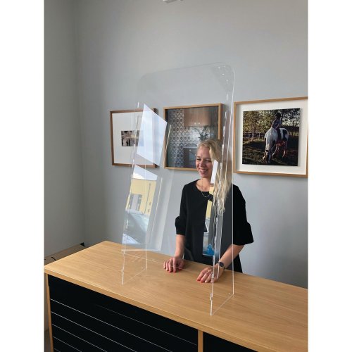 Pisarasuoja säädettävällä korkeudella 55x95cm pleksilasi 