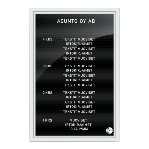 Porrastaulu / nimitaulu 450 x 700 mm lukolla, hinta 310,99€