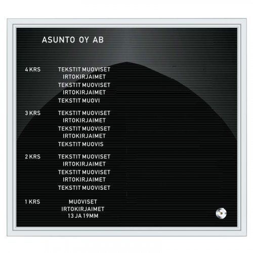 Porrastaulu / nimitaulu 750 x 900 mm lukolla, hinta 643,50€