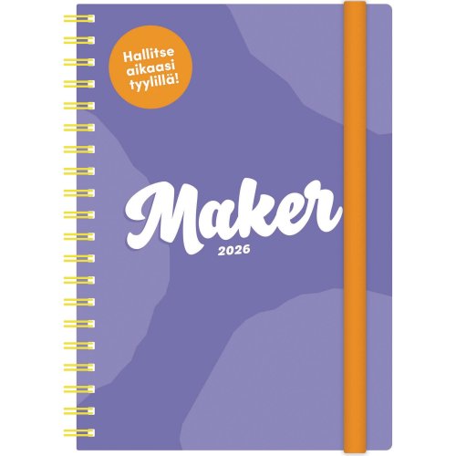 Pöytäkalenteri 2026 Ajasto maker 148 x 210mm, hinta 19,75€