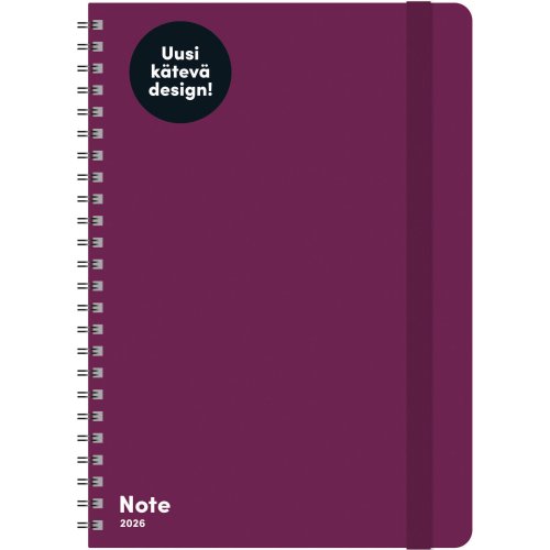 Pöytäkalenteri 2026 Ajasto note a5 liila 148 x 210mm, hinta 20,53€