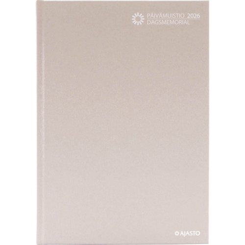 Pöytäkalenteri 2026 Ajasto päivämuistio sidottu vaalea roosa 210 x 297mm, hinta 14,87€
