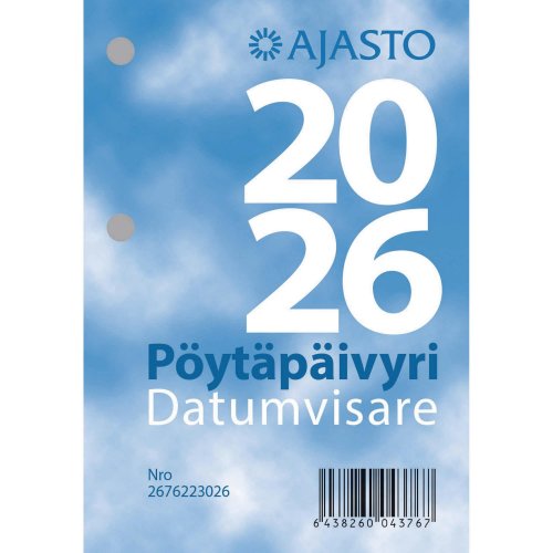 Pöytäkalenteri 2026 Ajasto pöytäpäivyri 83 x 119mm, hinta 8,33€