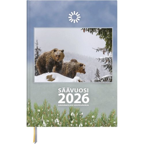 Pöytäkalenteri 2026 Ajasto säävuosi 148 x 210mm, hinta 26,28€