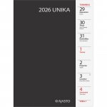 Pöytäkalenteri 2026 Ajasto unika musta 148 x 210mm