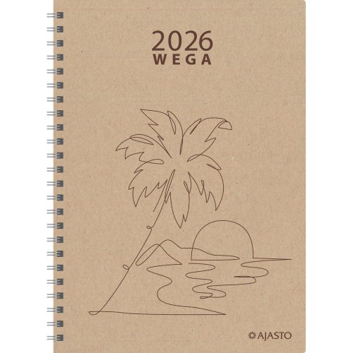 Pöytäkalenteri 2026 Ajasto wega eko beige 148 x 210mm, hinta 23,17€
