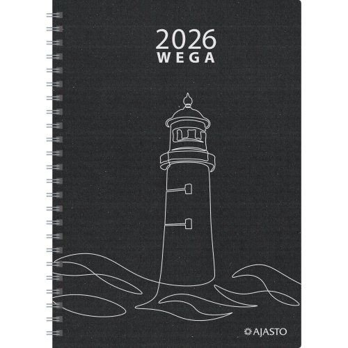 Pöytäkalenteri 2026 Ajasto wega eko musta 148 x 210mm, hinta 23,17€