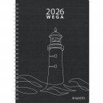 Pöytäkalenteri 2026 Ajasto wega eko musta 148 x 210mm