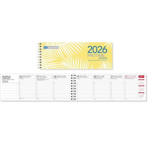 Pöytäkalenteri 2026 Cc 3306 protime europa eko 255 x 95mm, hinta 2,61€