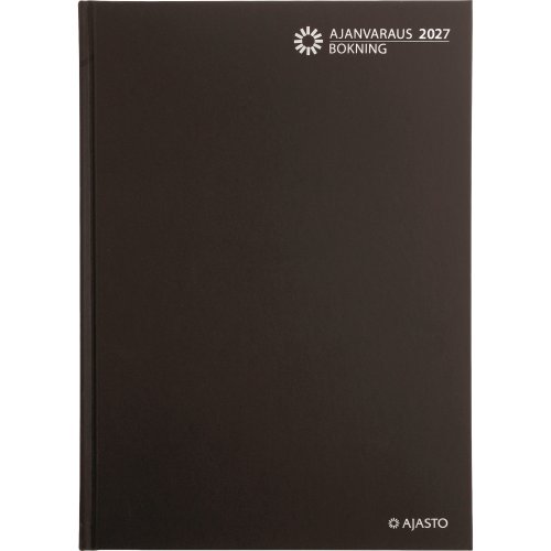 Pöytäkalenteri 2027 Ajasto ajanvaraus sidottu musta 210 x 297mm, hinta 36,24€