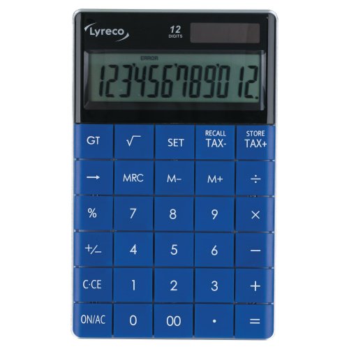 Pöytälaskin Lyreco 12 numeron näyttö sininen, hinta 14,62€