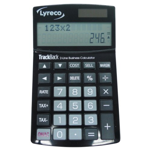 Pöytälaskin Lyreco 2-rivinen 12 numeron näyttö, hinta 13,69€