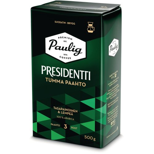 Presidentti Kahvi Paulig suodatinjauhatus tumma paahto 500g, hinta 13,11€