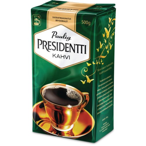 Presidentti Kahvi Paulig suodatinjauhatus vaalea paahto 500g, hinta 12,62€