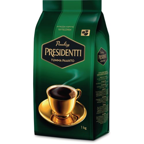 Paulig presidentti tumma paahto kahvipapu tumma paahto 1kg, hinta 34,85€