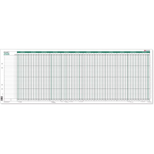Projektikalenteri 2026 Cc 7206 mappireiitys 835 x 297mm, hinta 1,36€