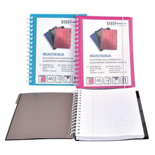 Projektilehtiö a5/120 tasku viivoitettu värilajitelma, hinta 5,86€