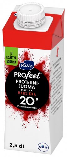 Proteiinijuoma Valio PROfeel mansikka 2,5 dl, hinta 2,25€