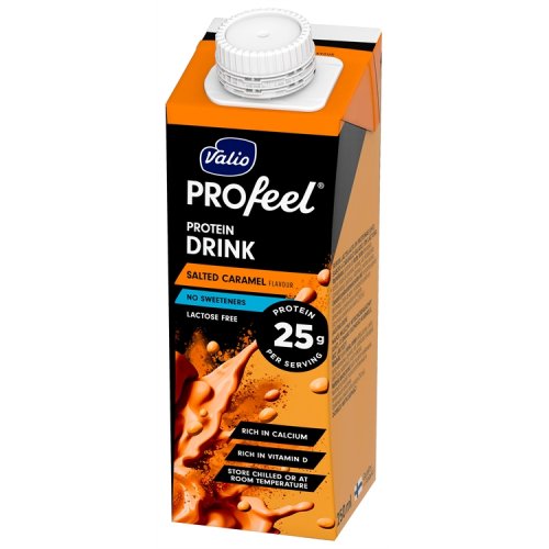 Proteiinijuoma Valio PROfeel salted caramel 250 ml UHT, hinta 2,15€