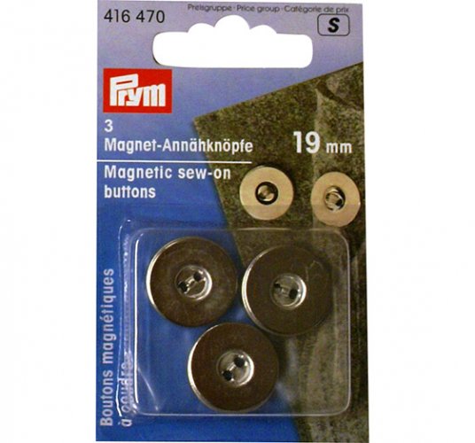 PRYM OMMELTAVA MAGN.NEPPI 19MM HOPEA /3, hinta 6,71€