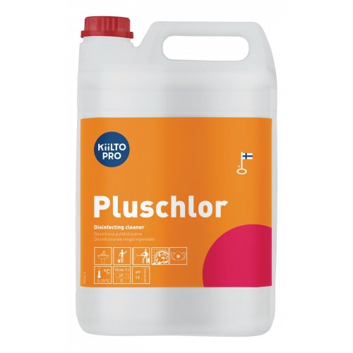 5710198 Pesuaine Kiilto Pluschlor 1L on emäksinen, klooripitoinen, valkaiseva ja desinfioiva puhdistusaine joka poistaa myös epämiellyttävät hajut. Puhdistusaineella voit desinfioida myös siivousvälineet.