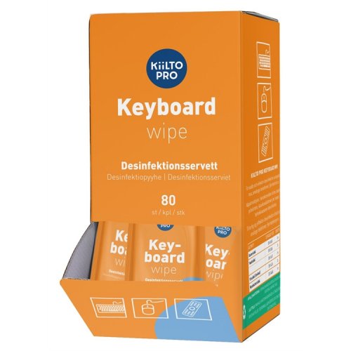 Puhdistusliina Kiilto Pro Keyboard wipe yksittäispakattu /80, hinta 31,48€