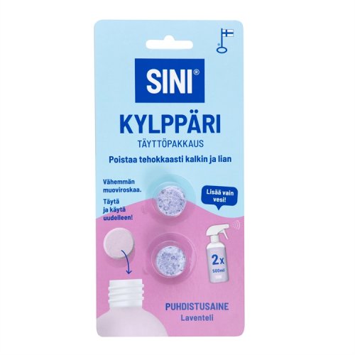 Puhdistustabletti Sini Kylppäri täyttö 2 kpl, hinta 4,34€