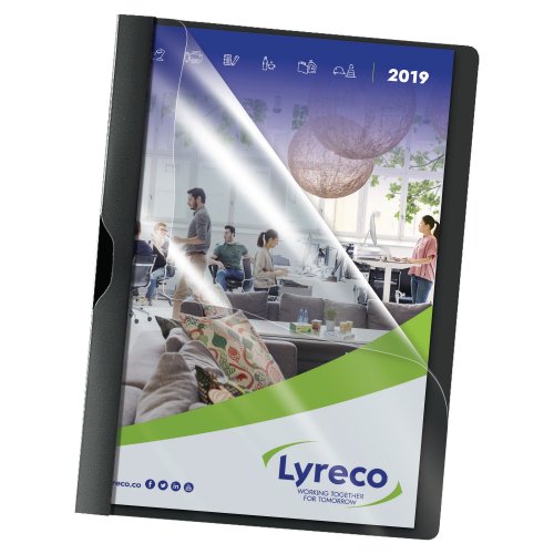 Puristuskansio Lyreco a4 kapasiteetti 30 arkkia musta 5kpl, hinta 5,73€