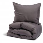 Pussilakanasetti Nottingham 150x210 cm tummanharmaa