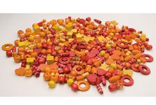 Puuhelmet Playbox punainen, keltainen ja oranssi 250 g