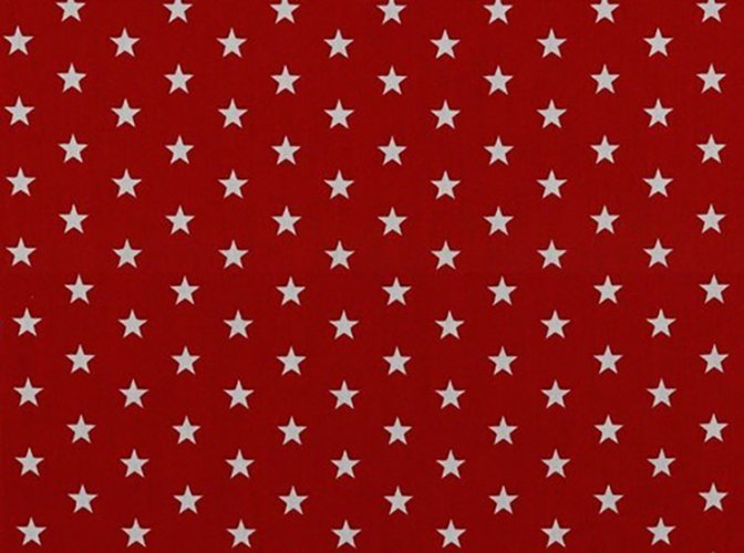 Puuvillakangas 150 cm x 5 m pikkutähdet punainen, hinta 45,59€