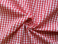 Puuvillakangas 150CMX5M RUUTU PUNAINEN