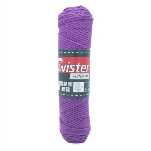Puuvillalanka Twister Curly 8 50 g violetti, hinta 2,18€