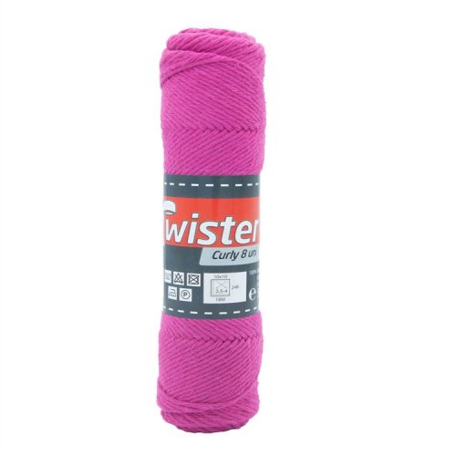 Puuvillalanka Twister Curly 8 50 g pinkki, hinta 2,18€