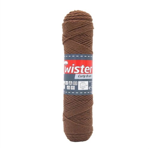 Puuvillalanka Twister Curly 8 50 g ruskea, hinta 2,18€