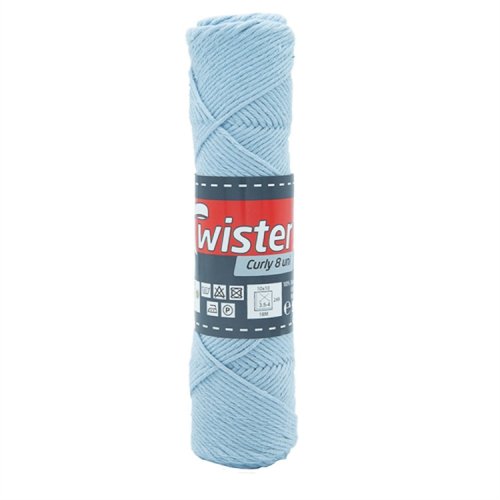 Puuvillalanka Twister Curly 8 50 g vaaleansininen, hinta 2,18€