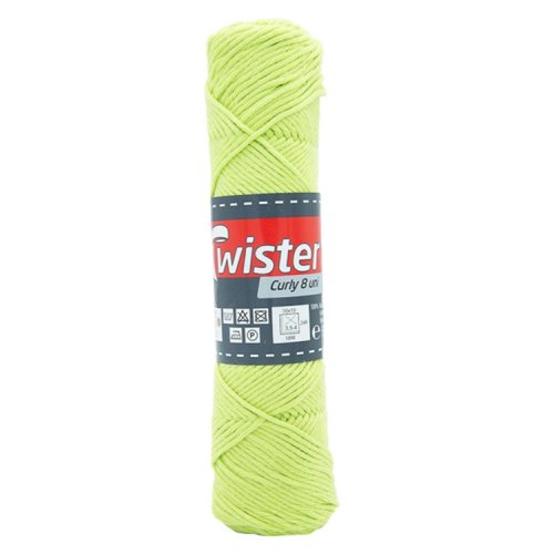 Puuvillalanka Twister Curly 8 50 g vaaleanvihreä, hinta 2,18€