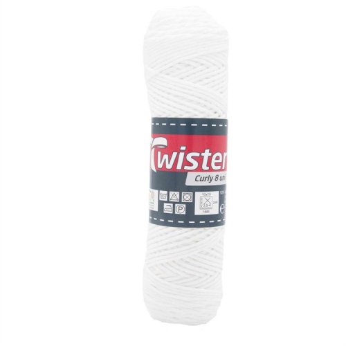 Puuvillalanka Twister Curly 8 50 g valkoinen, hinta 2,18€
